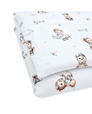 Literie en coton imprimé - 2 pièces 120x90 cm PILOT BEAR Literie en coton imprimé - 2 pièces 120x90 cm PILOT BEAR