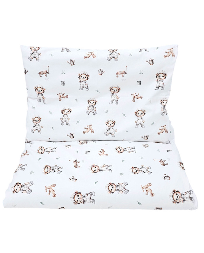 Printed cotton bedding - 2-piece 120x90 cm BUNNY GARDENER BEAR Printed cotton bedding - 2-piece 120x90 cm BUNNY GARDENER BEAR