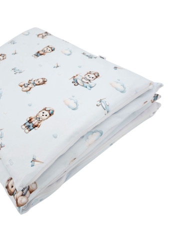 Printed cotton bedding - 2-piece 135x100 cm PILOT BEAR Printed cotton bedding - 2-piece 135x100 cm PILOT BEAR
