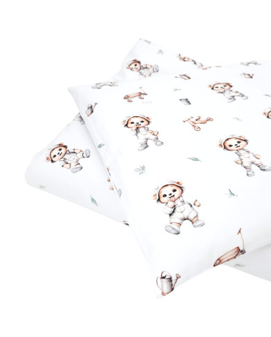 Printed cotton bedding - 2-piece 135x100 cm GARDENER BEAR Printed cotton bedding - 2-piece 135x100 cm GARDENER BEAR