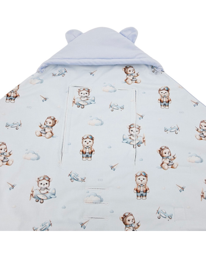 Schlafsack für den Kindersitz VELVET 3- und 5-Punkt-Gurte PILOT BEAR Schlafsack für den Kindersitz VELVET 3- und 5-Punkt-Gurte PILOT BEAR