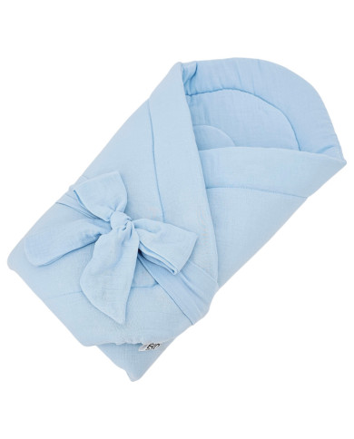 Muslin Swaddle Blanket with Coconut BLUE Muslin Swaddle Blanket with Coconut BLUE