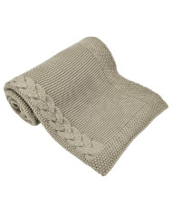 Gestrickte Decke BEIGE Gestrickte Decke BEIGE