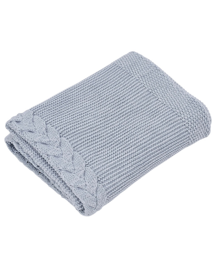 Knitted Blanket BLUE