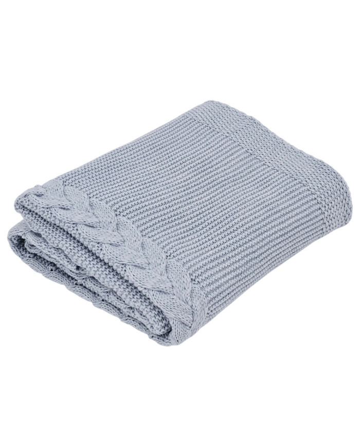 Knitted Blanket BLUE