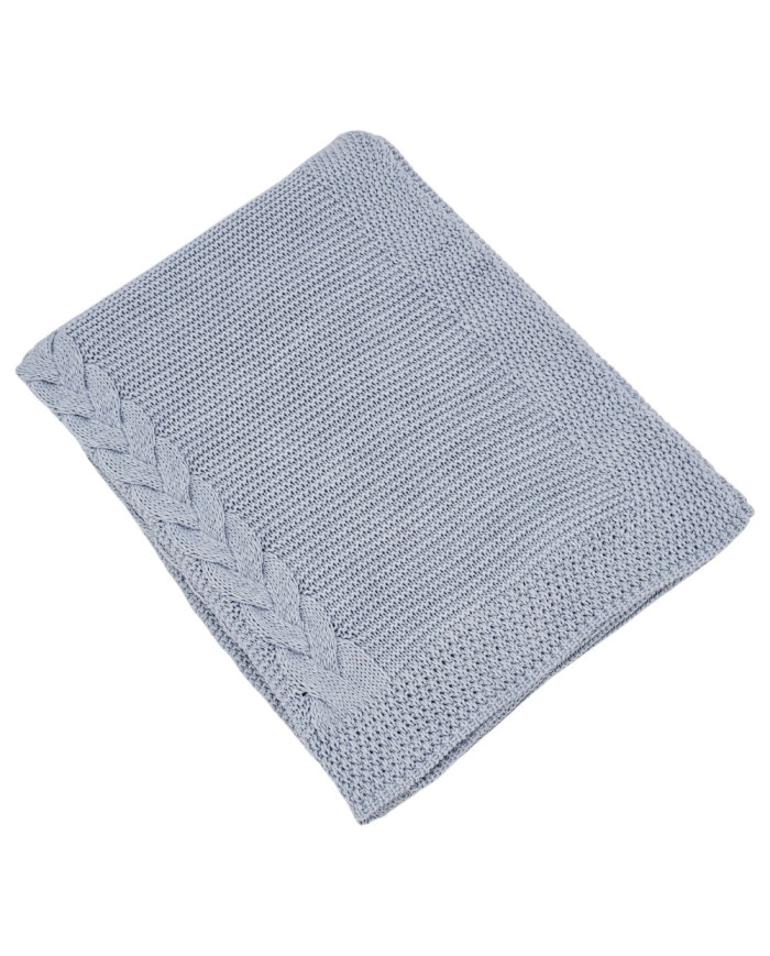 Knitted Blanket BLUE