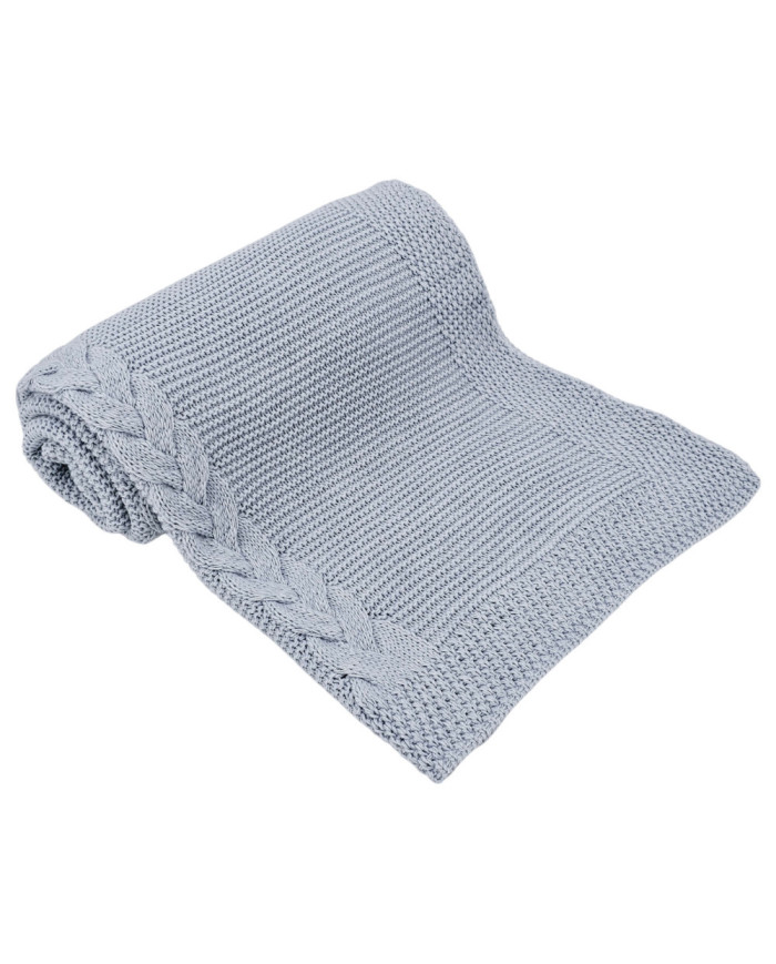 Knitted Blanket BLUE