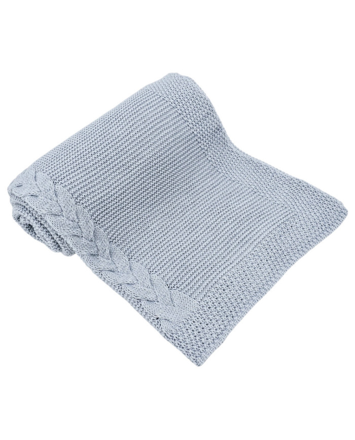 Knitted Blanket BLUE