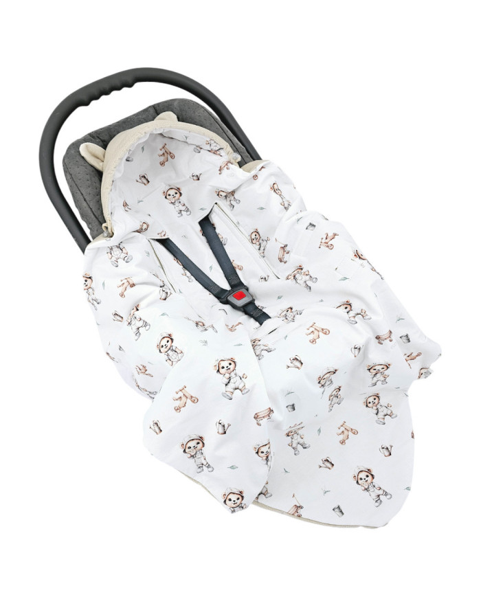 Baby Car Seat Sleeping Bag VELVET 3 and 5-point belts GARDENER BEAR Baby Car Seat Sleeping Bag VELVET 3 and 5-point belts GARDENER BEAR