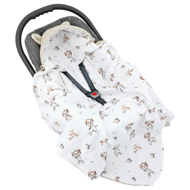 Schlafsack für den Kindersitz VELVET 3- und 5-Punkt-Gurte GARDENER BEAR