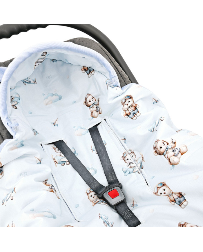 Zavinovací fusak do autosedačky VELVET 3 a 5-bodové pásy PILOT BEAR Zavinovací fusak do autosedačky VELVET 3 a 5-bodové pásy PILOT BEAR