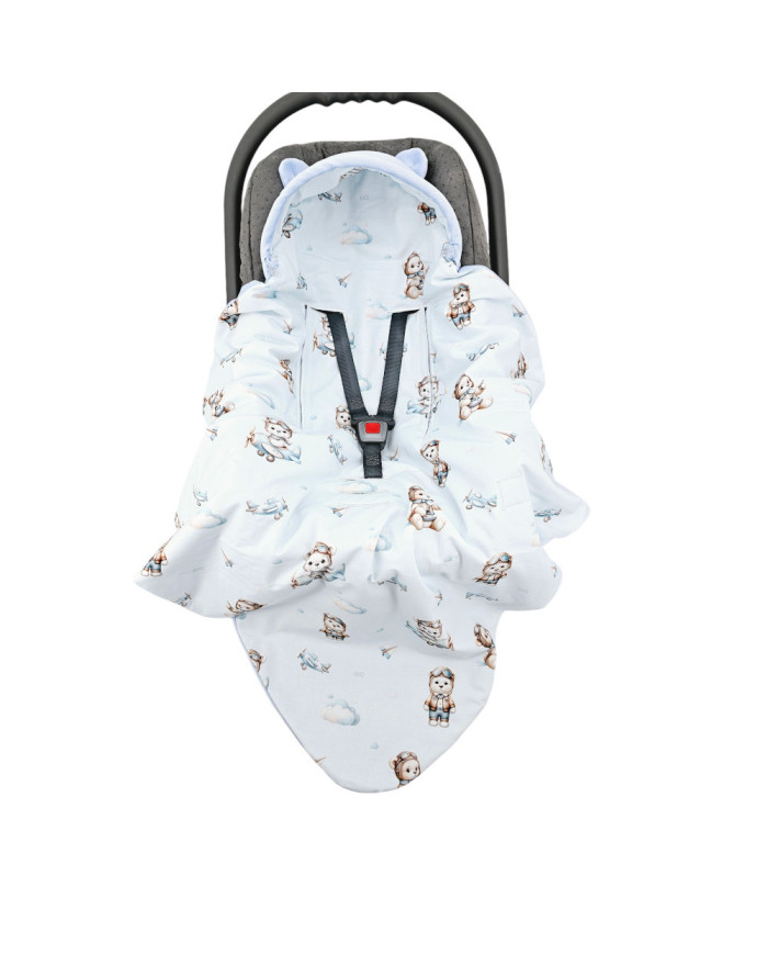 Schlafsack für den Kindersitz VELVET 3- und 5-Punkt-Gurte PILOT BEAR Schlafsack für den Kindersitz VELVET 3- und 5-Punkt-Gurte PILOT BEAR