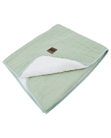 Fur Quilted Muslin Blanket MINT Fur Quilted Muslin Blanket MINT