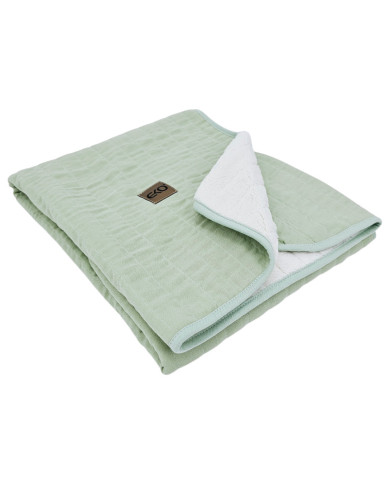 Fur Quilted Muslin Blanket MINT Fur Quilted Muslin Blanket MINT