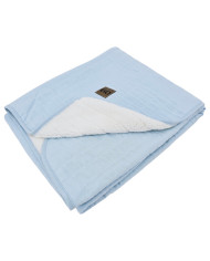 Fur Quilted Muslin Blanket BLUE Fur Quilted Muslin Blanket BLUE