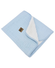 Fur Quilted Muslin Blanket BLUE Fur Quilted Muslin Blanket BLUE