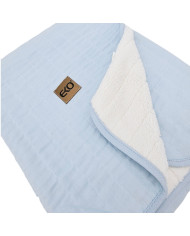 Fur Quilted Muslin Blanket BLUE Fur Quilted Muslin Blanket BLUE