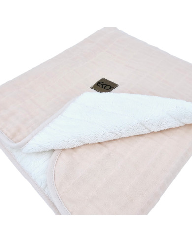 Fur Quilted Muslin Blanket ROSE PINK Fur Quilted Muslin Blanket ROSE PINK
