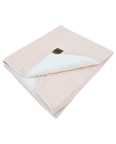Fur Quilted Muslin Blanket ROSE PINK Fur Quilted Muslin Blanket ROSE PINK