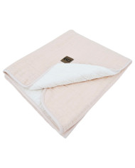 Fur Quilted Muslin Blanket ROSE PINK Fur Quilted Muslin Blanket ROSE PINK