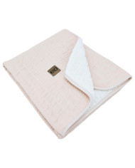 Přikrývka z kožešinového prošívaného mušelínu ROSE PINK Přikrývka z kožešinového prošívaného mušelínu ROSE PINK