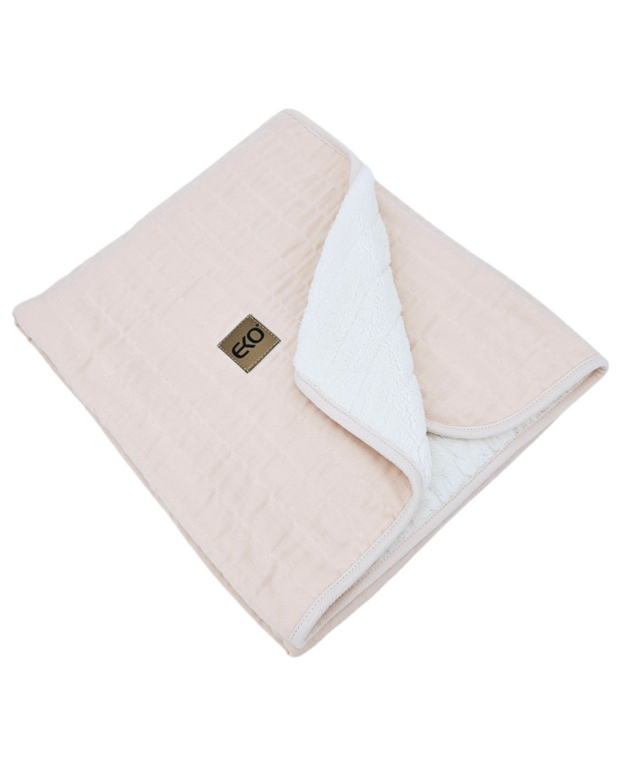 Fur Quilted Muslin Blanket ROSE PINK Fur Quilted Muslin Blanket ROSE PINK