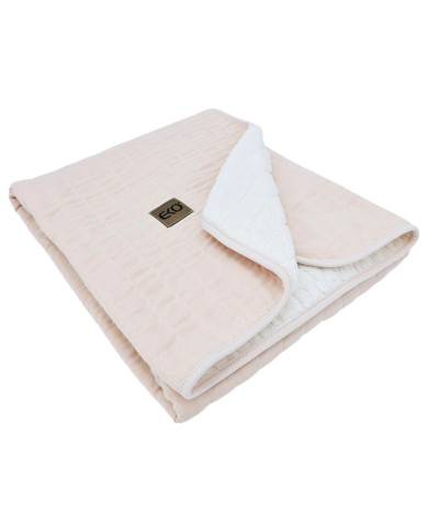 Fur Quilted Muslin Blanket ROSE PINK Fur Quilted Muslin Blanket ROSE PINK