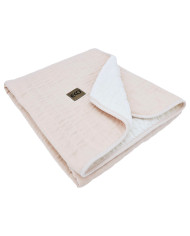 Fur Quilted Muslin Blanket ROSE PINK Fur Quilted Muslin Blanket ROSE PINK
