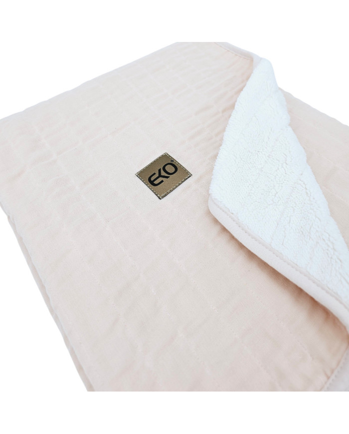 Fur Quilted Muslin Blanket ROSE PINK Fur Quilted Muslin Blanket ROSE PINK