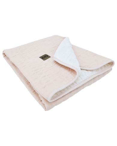 Fur Quilted Muslin Blanket ROSE PINK Fur Quilted Muslin Blanket ROSE PINK