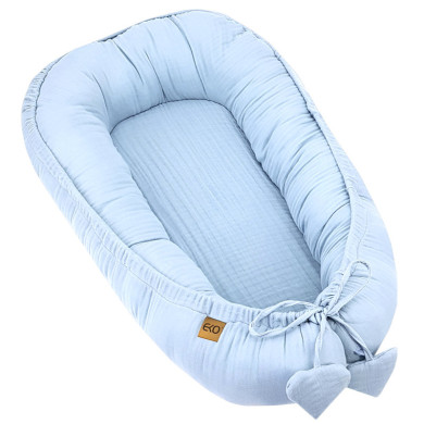Babynest aus Musselin BLUE
