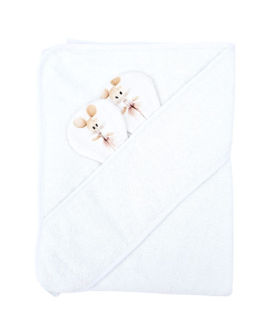 Serviette de bain en bambou BALLERINA MOUSE/WHITE Serviette de bain en bambou BALLERINA MOUSE/WHITE