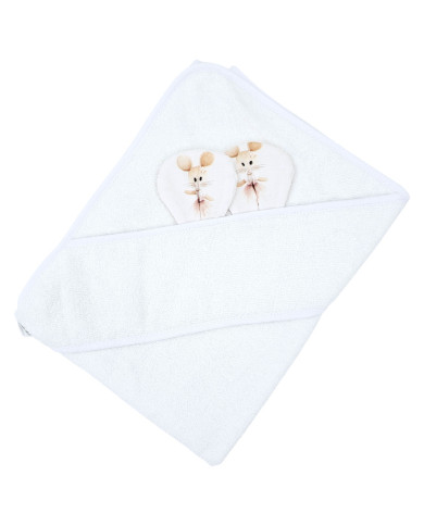 Serviette de bain en bambou BALLERINA MOUSE/WHITE Serviette de bain en bambou BALLERINA MOUSE/WHITE