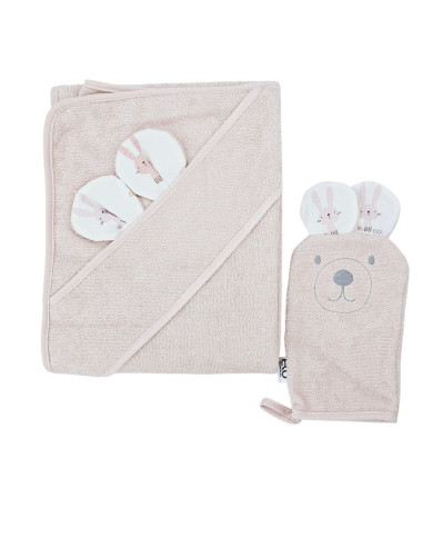 Couverture de bain et gant de toilette en bambou EKO BUNNY Couverture de bain et gant de toilette en bambou EKO BUNNY