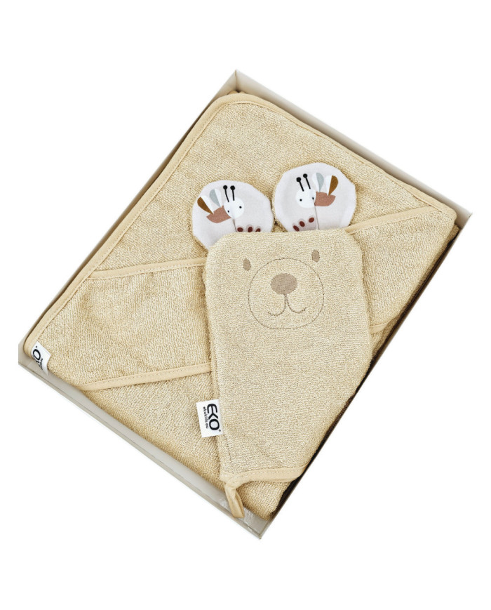 Couverture de bain et gant de toilette en bambou EKO BEES