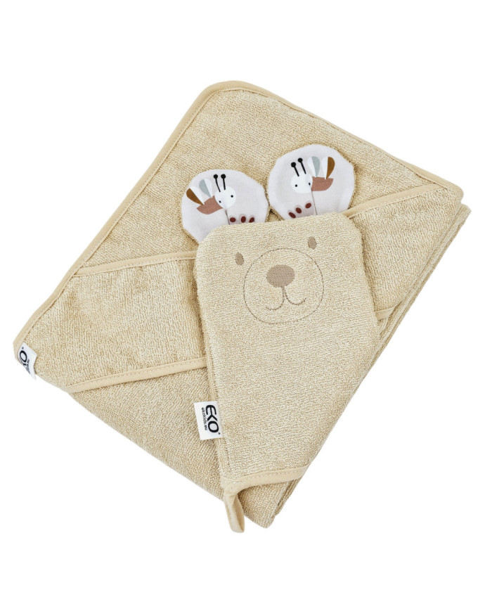 Couverture de bain et gant de toilette en bambou EKO BEES