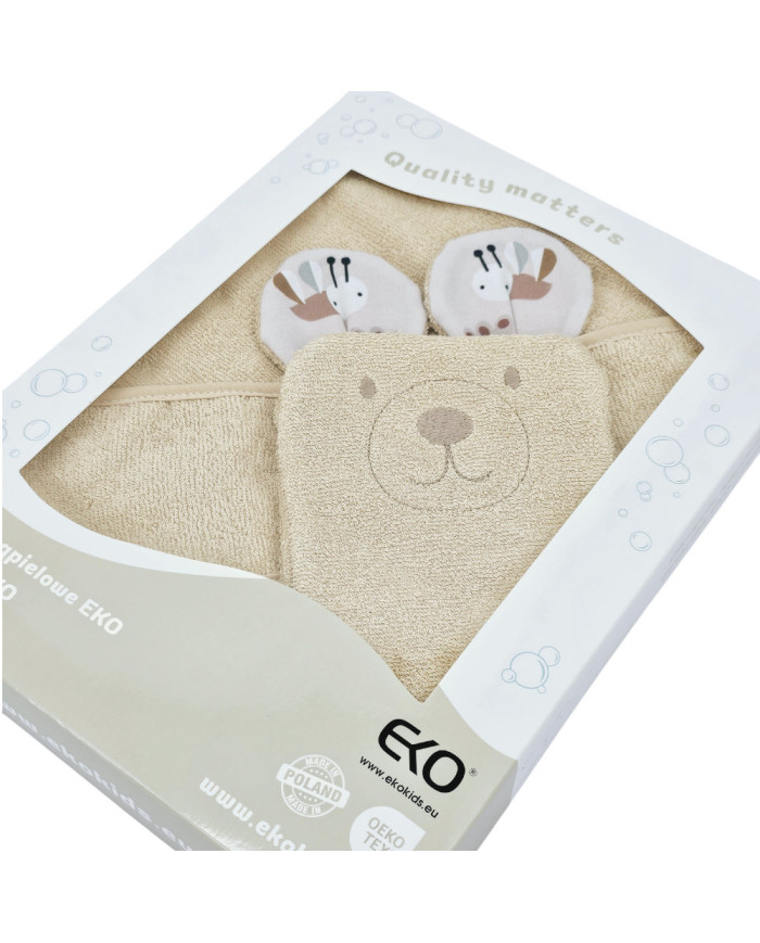 Couverture de bain et gant de toilette en bambou EKO BEES