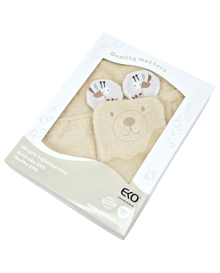 Couverture de bain et gant de toilette en bambou EKO BEES