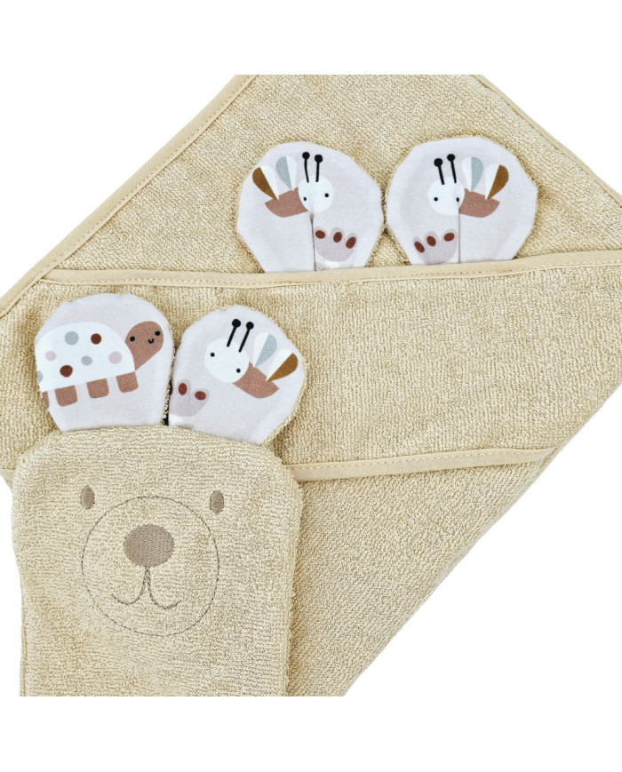 Couverture de bain et gant de toilette en bambou EKO BEES