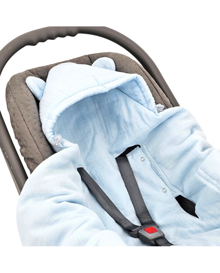 Schlafsack für Autositz 3-Punkt- und 5-Punkt-Gurte BLUE