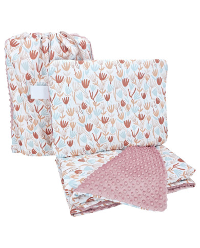 Ensemble de literie pour enfants d'âge préscolaire 100 x 135 cm avec sac BEIGE FLOWERS Ensemble de literie pour enfants d'âge préscolaire 100 x 135 cm avec sac BEIGE FLOWERS