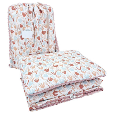 Preschool bedding set 100 x 135 cm with bag BEIGE FLOWERS Preschool bedding set 100 x 135 cm with bag BEIGE FLOWERS