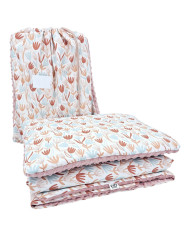 Ensemble de literie pour enfants d'âge préscolaire 100 x 135 cm avec sac BEIGE FLOWERS Ensemble de literie pour enfants d'âge préscolaire 100 x 135 cm avec sac BEIGE FLOWERS