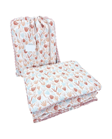 Ensemble de literie pour enfants d'âge préscolaire 100 x 135 cm avec sac BEIGE FLOWERS Ensemble de literie pour enfants d'âge préscolaire 100 x 135 cm avec sac BEIGE FLOWERS