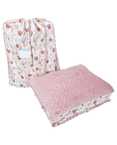 Ensemble de literie pour enfants d'âge préscolaire 100 x 135 cm avec sac BEIGE FLOWERS Ensemble de literie pour enfants d'âge préscolaire 100 x 135 cm avec sac BEIGE FLOWERS