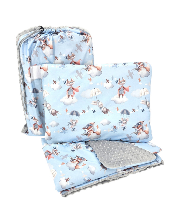 Vorschulbettwäsche Set 100 x 135 cm mit Tasche AVIATOR Vorschulbettwäsche Set 100 x 135 cm mit Tasche AVIATOR