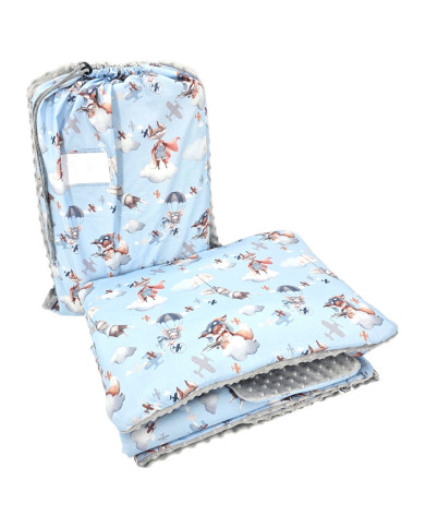 Ensemble de literie pour enfants d'âge préscolaire 100 x 135 cm avec sac AVIATOR Ensemble de literie pour enfants d'âge préscolaire 100 x 135 cm avec sac AVIATOR