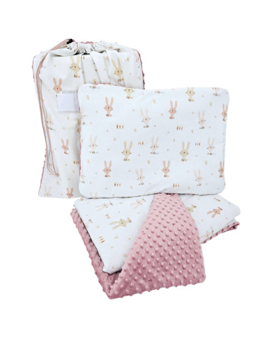 Ensemble de literie pour enfants d'âge préscolaire 100 x 135 cm avec sac BUNNY Ensemble de literie pour enfants d'âge préscolaire 100 x 135 cm avec sac BUNNY