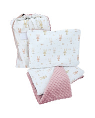 Ensemble de literie pour enfants d'âge préscolaire 100 x 135 cm avec sac BUNNY Ensemble de literie pour enfants d'âge préscolaire 100 x 135 cm avec sac BUNNY