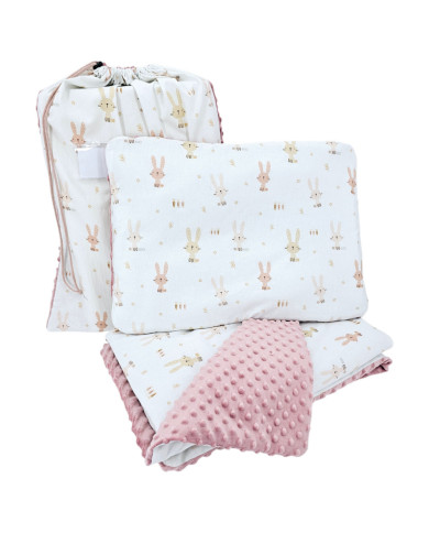 Ensemble de literie pour enfants d'âge préscolaire 100 x 135 cm avec sac BUNNY Ensemble de literie pour enfants d'âge préscolaire 100 x 135 cm avec sac BUNNY